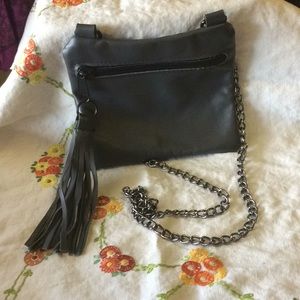 Plain grey leather purse
